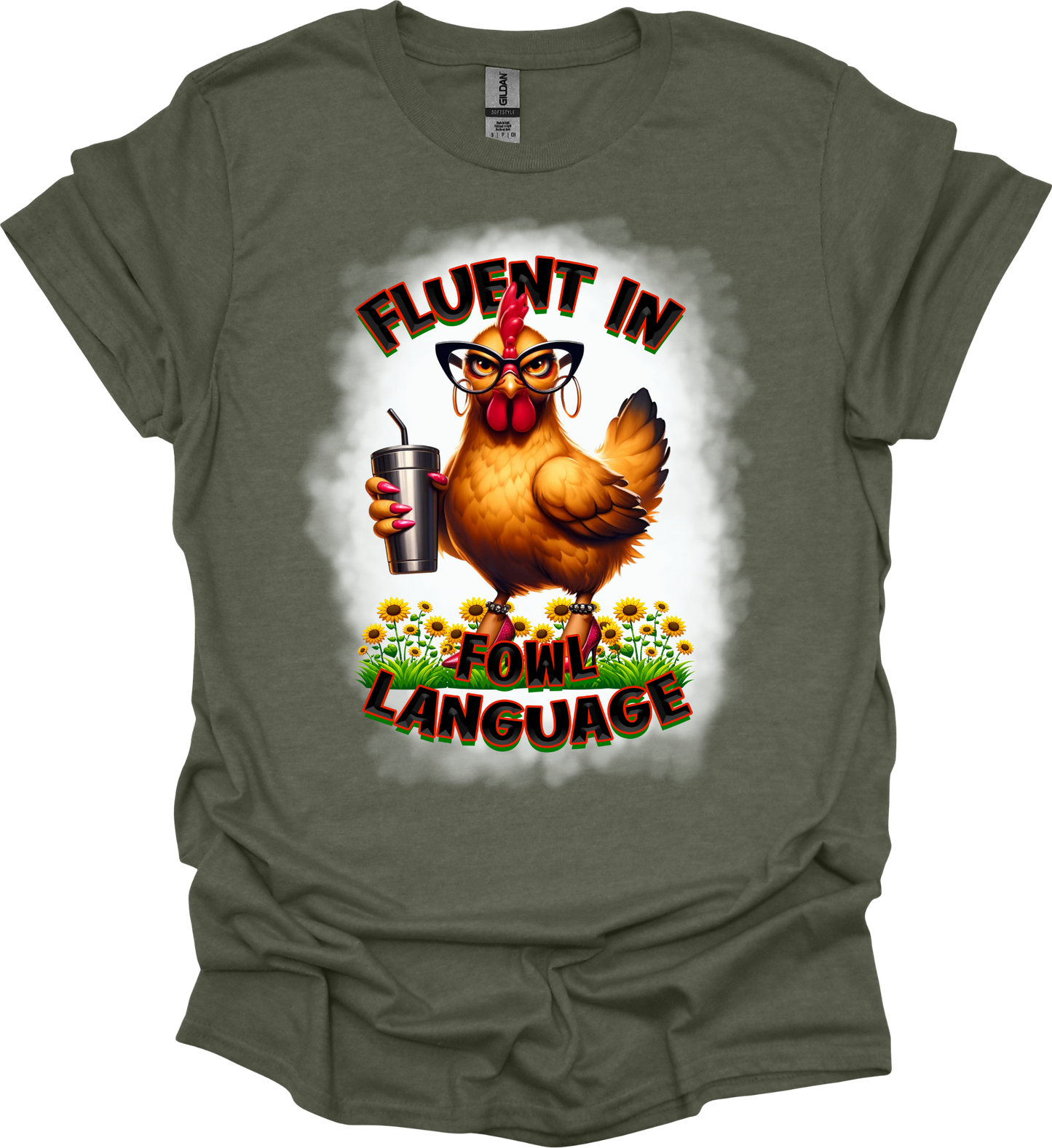 Fluent in Fowl Language Chicken bleach Tee